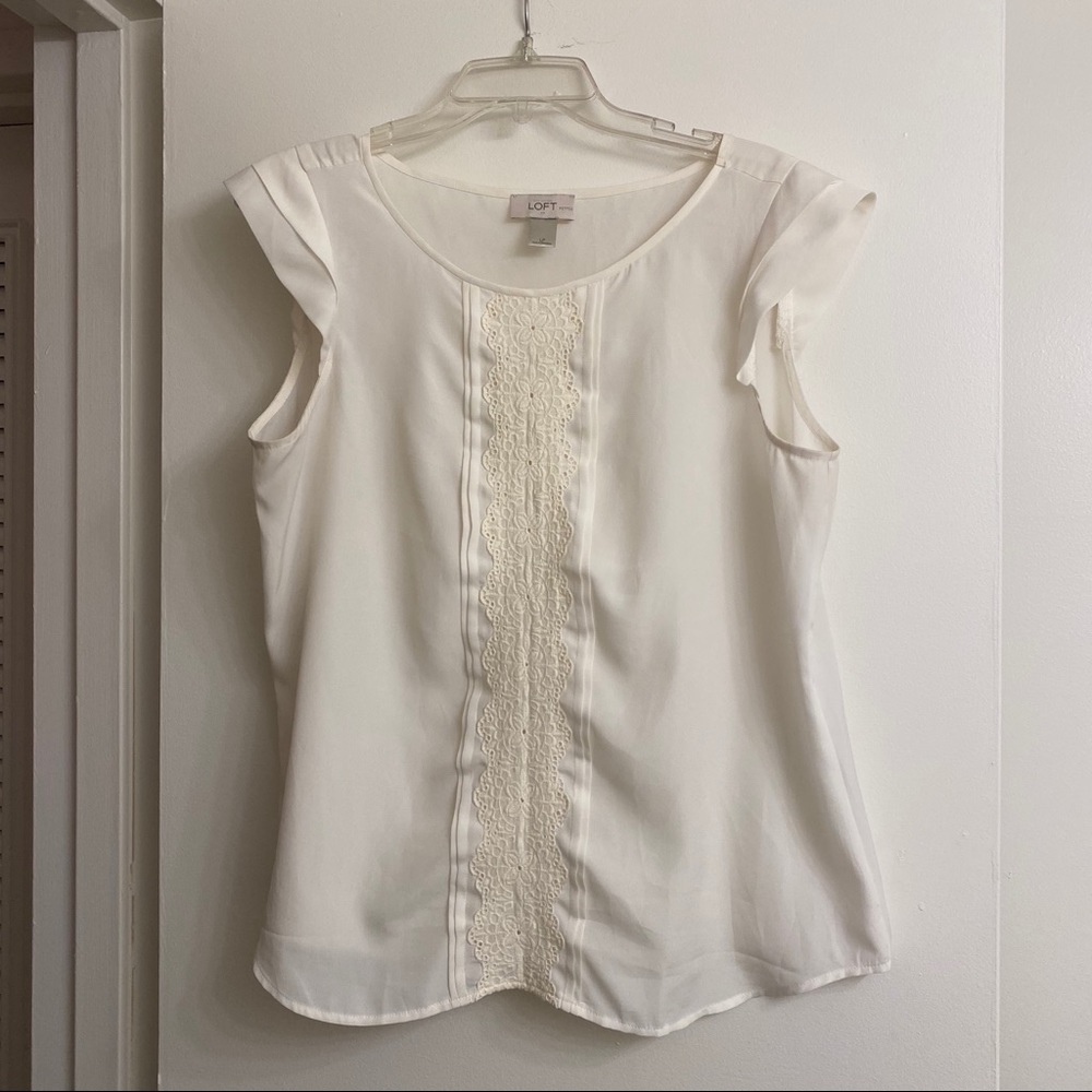 White LOFT Sleeveless Blouse